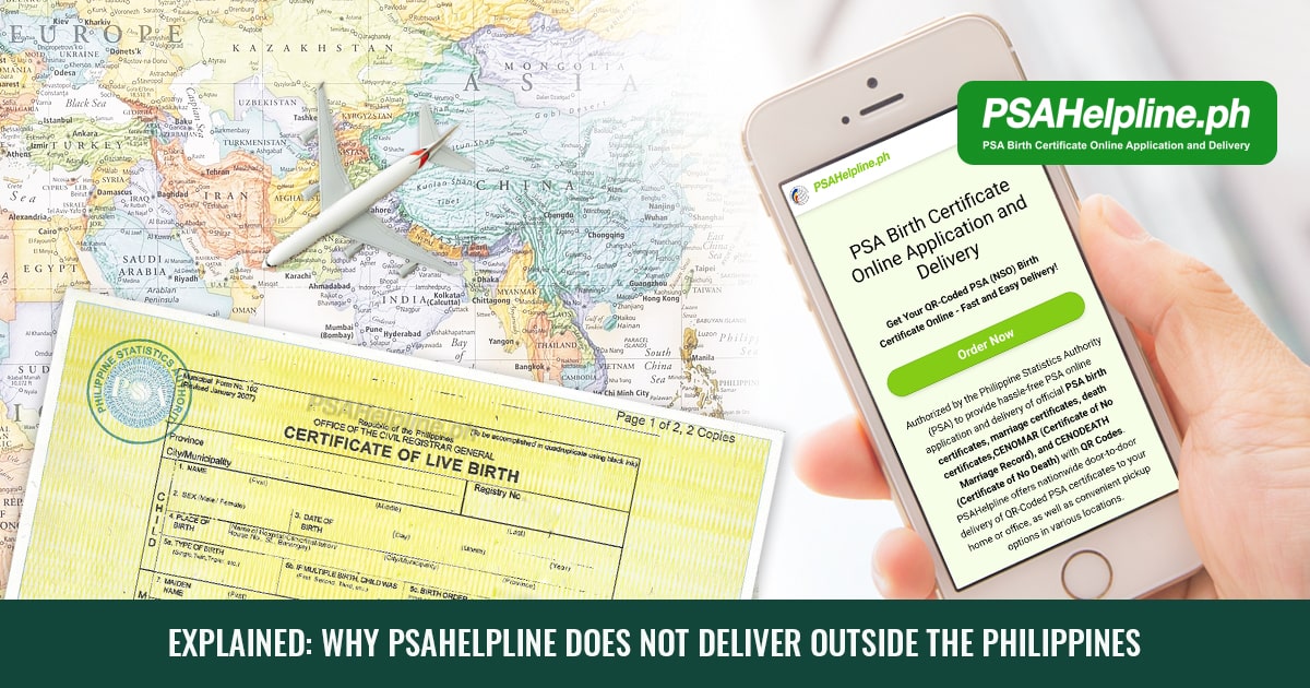 How to order a PSA Certificate Online at PSAHelpline while abroad.